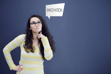 İş ikonları/simgeleri olan thinkful kadın