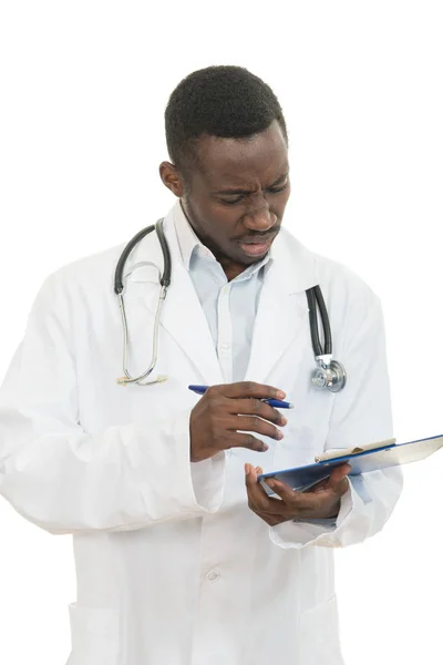 Afryki amerykański lekarz szoku — Zdjęcie stockowe