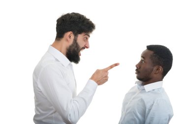 Two mad men arguing clipart