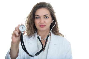 Genç dostu güzel kadın doktor