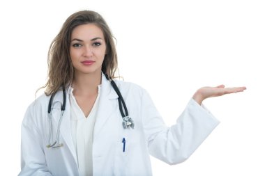 stetoskop tıbbi doktor kadın gülümseyerek