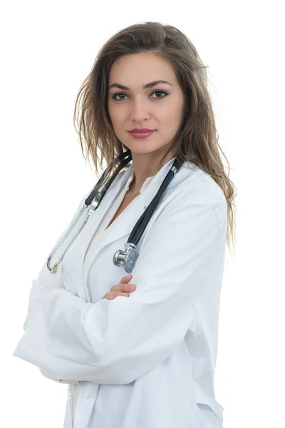 Jovem amigável bela médica feminina — Fotografia de Stock