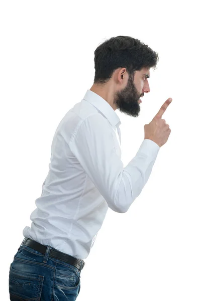 Young man yelling with open mouth. — Stock Photo, Image