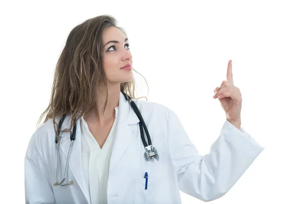Médecin femme sourire avec stéthoscope — Photo