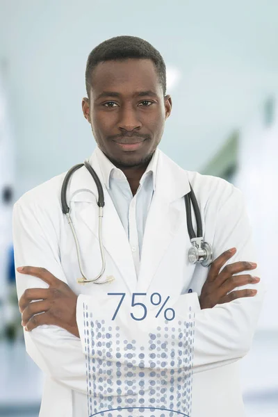 African-American doctor in modern hospital