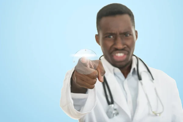 African black male doctor  with stethoscope — Stock Photo, Image