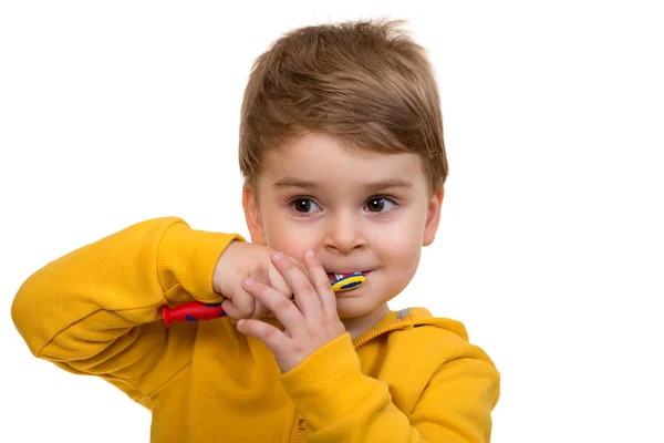 Little Boy Brushing Teeth Royalty Free Stock Photos