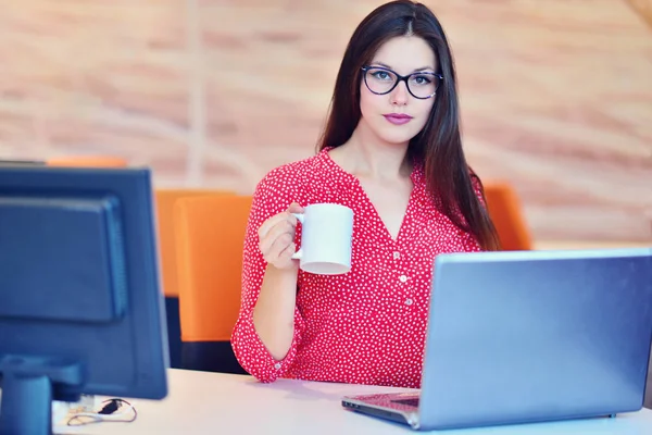 Business woman working at the office — Stock Photo, Image