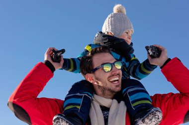 bir kış Park eğlenmek aile 