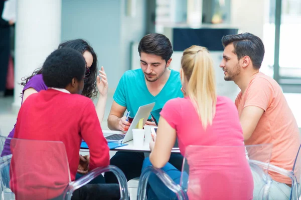 Studenten die studeren met behulp van laptop — Stockfoto