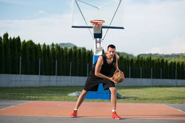 young street basketball player