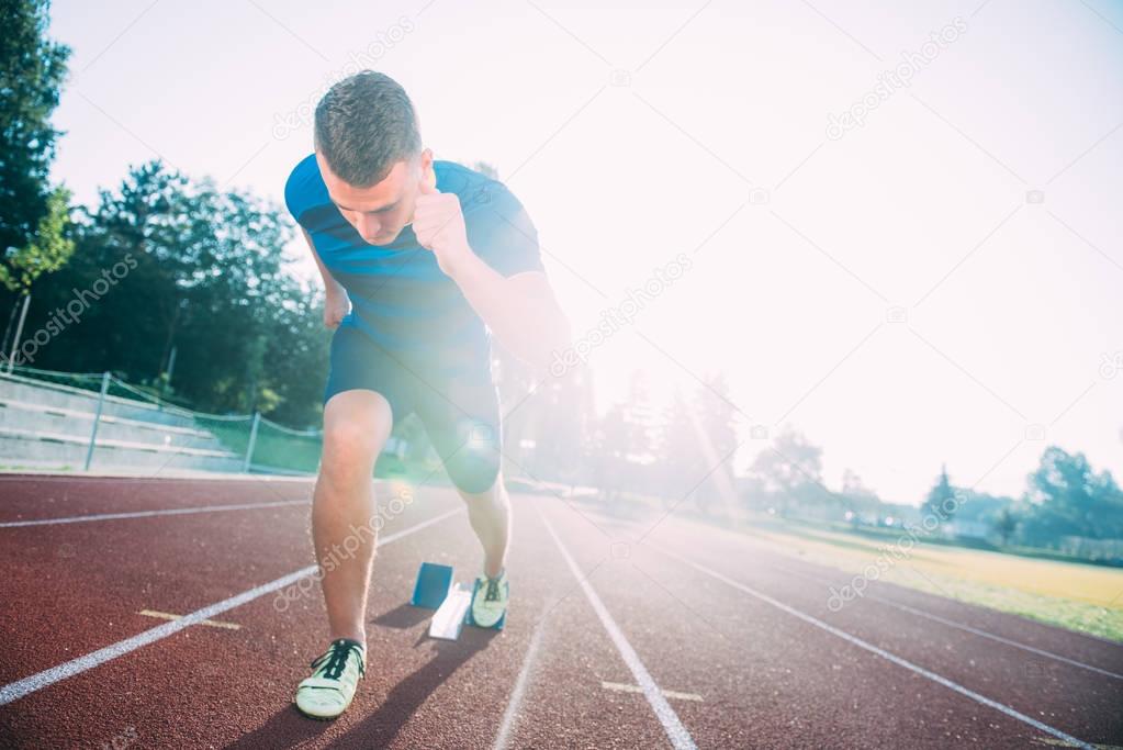 Sprinter on the running track