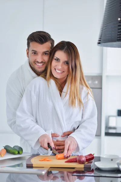 Couple petit déjeuner ensemble — Photo