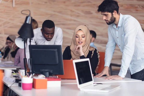 Multiracial business people working