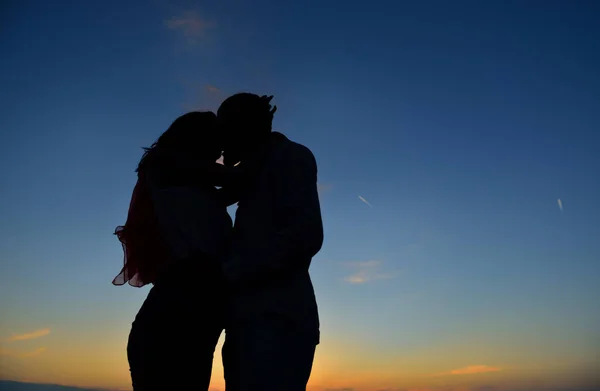 Silhouette of Lovely Couple Stock Picture