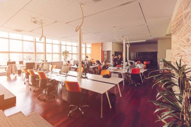 Girişimci iş adamları modern ofiste her gün çalışıyorlar.