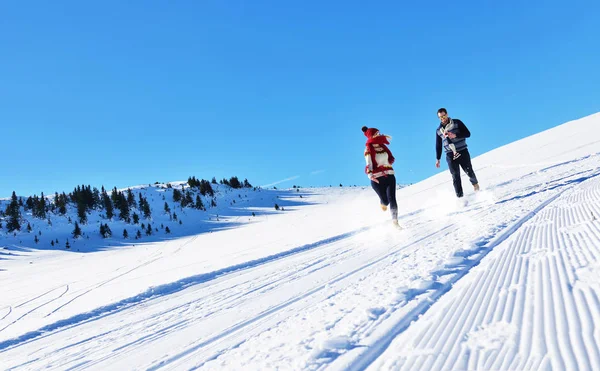 Genç çift Kış Park eğlenmek