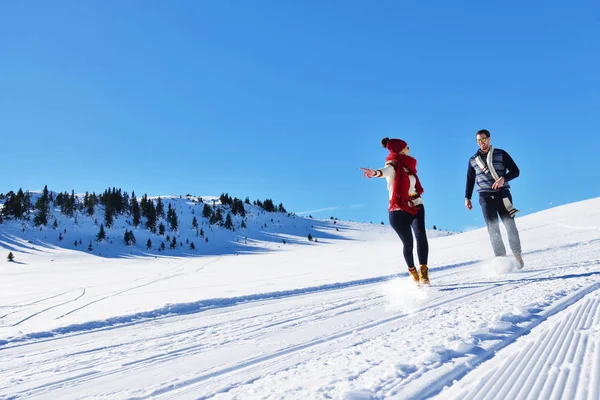 Genç çift Kış Park eğlenmek