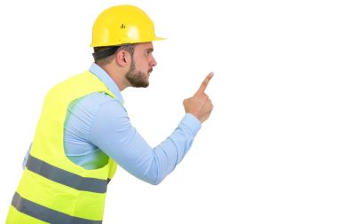 Kızgın Oluşturucusu'nu veya biri boşaltmak beyaz zemin üzerine izole fury kavram olarak bağırıyor Oluşturucu