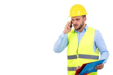 Telefon, kızgın kızgın genç inşaat mühendisi yeling