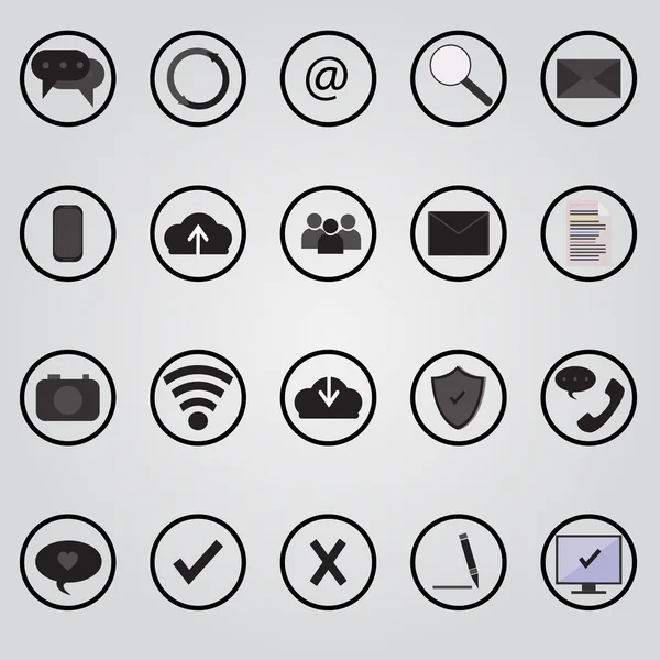 Web ve mobil site vektör simgeler gölge efekti ayarlayın. Sosyal Medya tasarım öğeleri için tasarım.