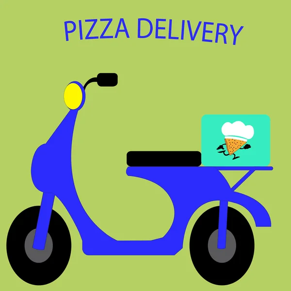 Entrega de pizza, vectores de scooter — Vector de stock