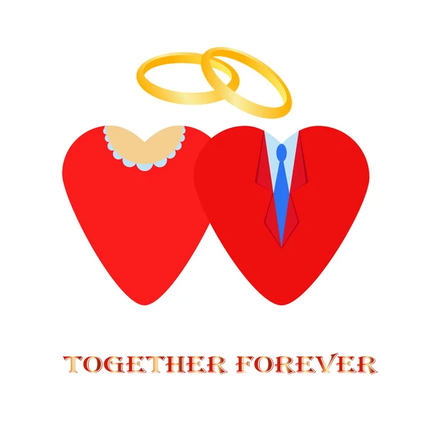 Alyans, kalp, vektör, illüstrasyon.