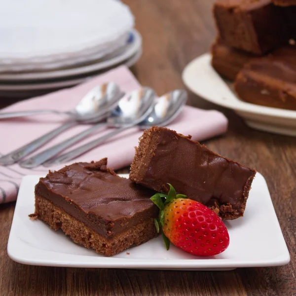 Chocolate fudge brownie — Stock Photo, Image