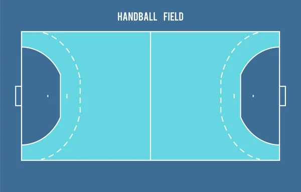 Handballfeld. Vektor-Illustration von oben. — Stockvektor