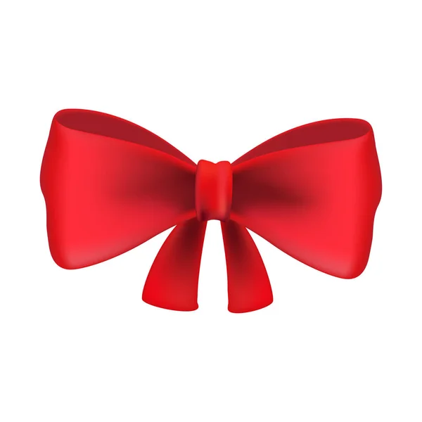 Red bow tie isolated on white background. Vector illustration. — Stock Vector