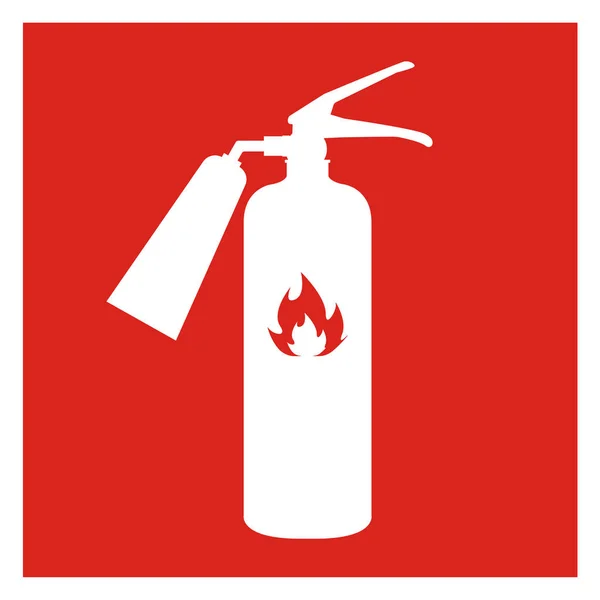 Red fire extinguisher and burning Royalty Free Vector Image