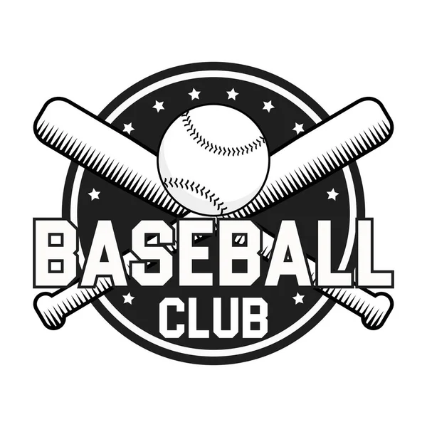 Insignia o logotipo del béisbol. Ilustración vectorial aislada sobre fondo blanco . — Vector de stock