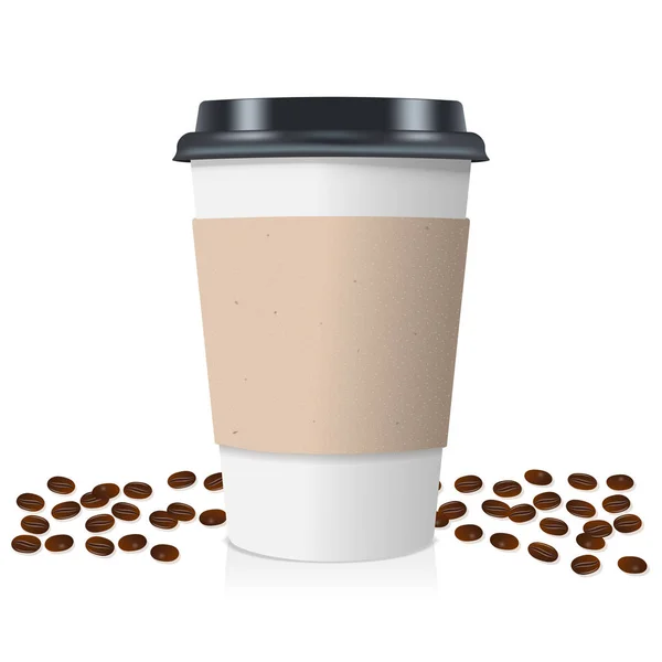 Réaliste emporter tasse de café en papier. Illustration vectorielle . — Image vectorielle