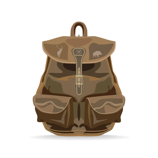 Векторный охотничий рюкзак — стоковый вектор
