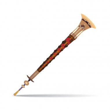 Düz stle geleneksel Çince suona vektör çizim