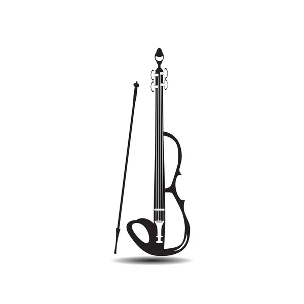 Violín eléctrico con arco, ilustración vectorial — Vector de stock