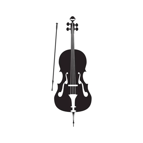 Ilustración vectorial de violonchelo en estilo plano — Archivo Imágenes Vectoriales