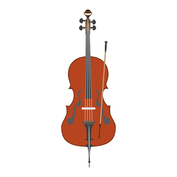 Vectorillustratie van cello in vlakke stijl — Stockvector