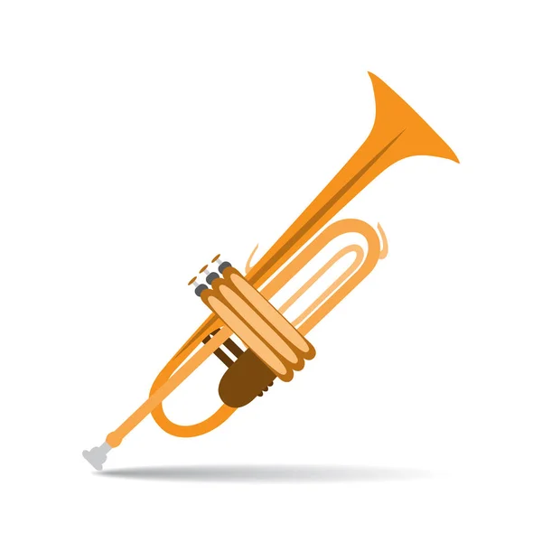 Ilustración vectorial de trompeta en estilo plano — Vector de stock