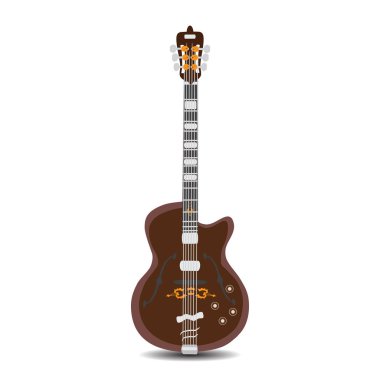 Elektrik gitar, düz stil vektör çizim