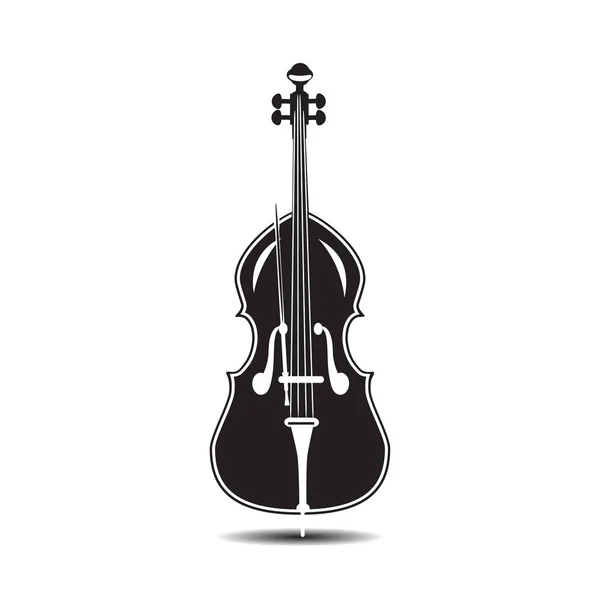 Vector illustration of double bass in flat style — Stock Vector