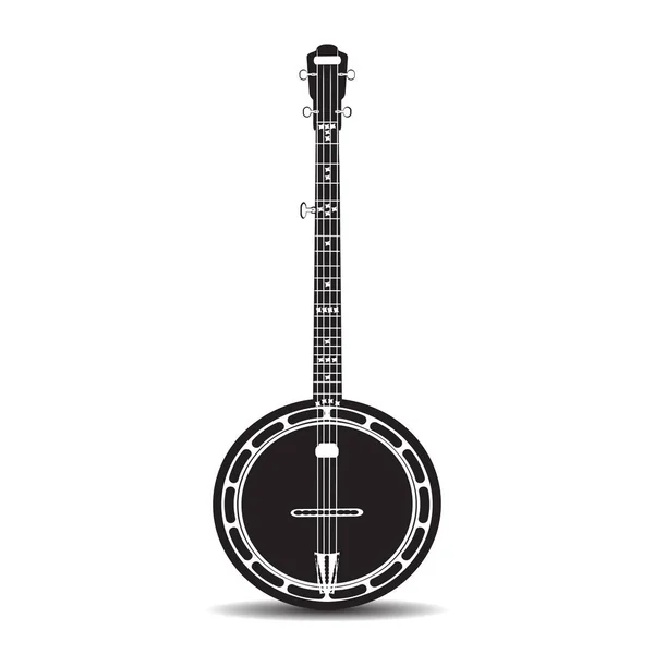 Vektorflache Darstellung von Banjo, Musikinstrument — Stockvektor