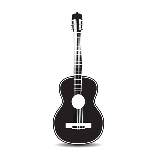 Düz tarzı klasik gitar vektör çizim — Stok Vektör