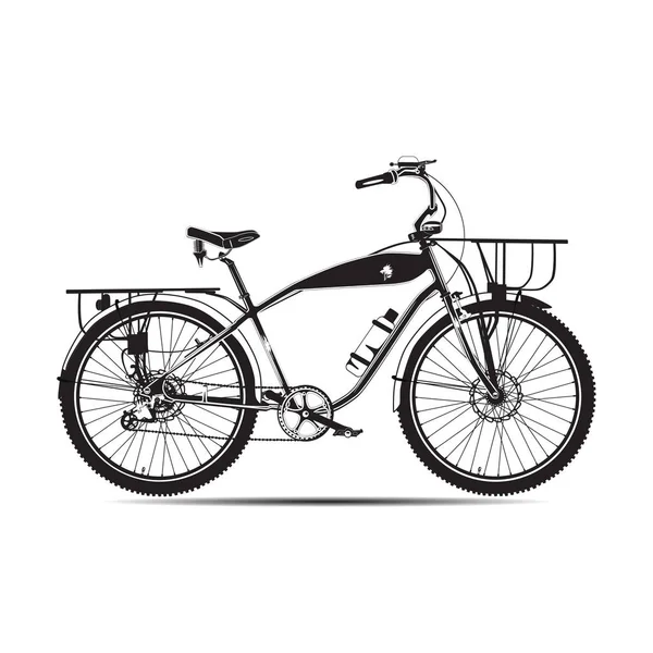 Illustration vectorielle du vélo de tourisme à plat — Image vectorielle