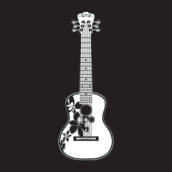 Ilustração vetorial da guitarra havaiana em estilo plano —  Vetores de Stock