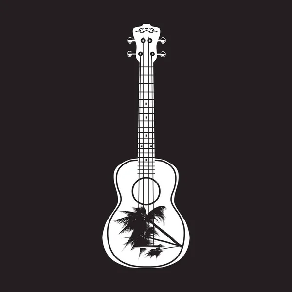Ilustración vectorial de guitarra hawaiana en diseño plano — Vector de stock
