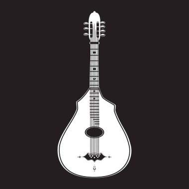 Düz tarzı klasik gitar vektör çizim