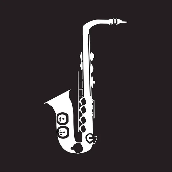 Ilustración vectorial del saxofón blanco — Vector de stock