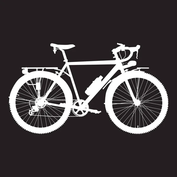 Векторная иллюстрация туристического велосипеда в плоском стиле — стоковый вектор