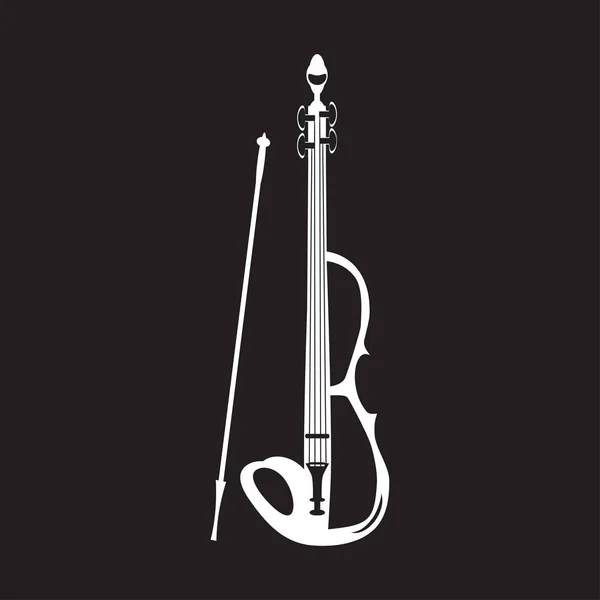 Violino elétrico com arco, vetor de ilustração plana — Vetor de Stock